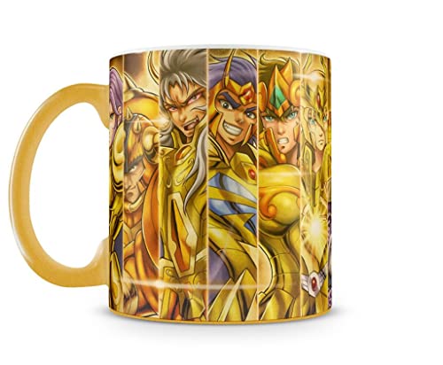 Caneca Cavaleiros do Zodíaco Dourada 330 ml