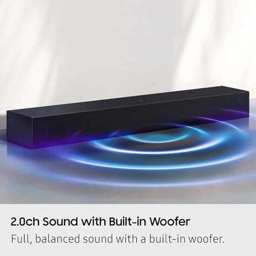 Image of Samsung HW-B400F Soundbar for TV, 2.0 Channel with Built-in Woofer, Voice Enhance, Bluetooth, HDMI ARC, Compact Sound Bar for Smart TV