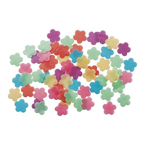 Dekora - Adornos Comestibles de Flores | Flores Comestibles para Tartas - Decoracion Tartas Cumpleaños de Oblea - Colores Surtidos - 1,5 cm