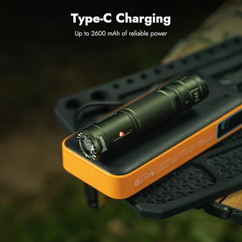 Image of WUBEN C3 Flashlight 1200 High Lumens Rechargeable Flashlights 6 Modes Super Bright IP68 LED Tactical Flashlight for Camping, Home, Emergenc, Inspection, Repair, Tool Gifts for Men(Army Green)