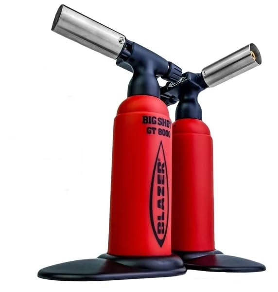 Blazer Industrial Torch Lighter Big Shot GT 8000 Red Black Butane Powered Metal Construction Professional Grade