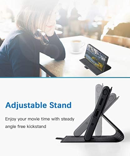Aunote For Samsung Note 10 Plus Phone Case, Slim Galaxy Note 10 Plus Flip Wallet Folding Case With Card Holder,[Magnetic Closure][Kickstand] PU+TPU Full Protection Cover For Samsung Note 10 Plus-Black