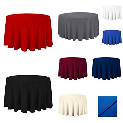 Nappe ronde blanche 275cm polyester COMVIP anti-plis pour fête