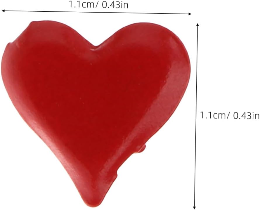 Totority 500pcs 11mm Red Heart Shaped Mini Metal Brads Scrapbook Supplies Paper Fasteners for Crafting and Paper Art Projects