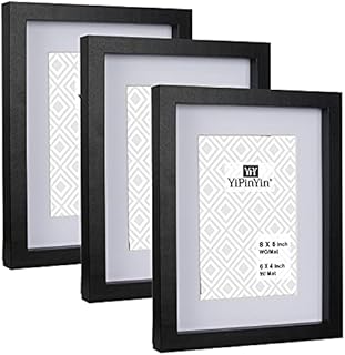7 x 5 Inch Photo Frames Set Of 3,White Boxed Garllery Picture Frames 5×7 3 Pack With Glass Window for Tabletop or Wallmounted