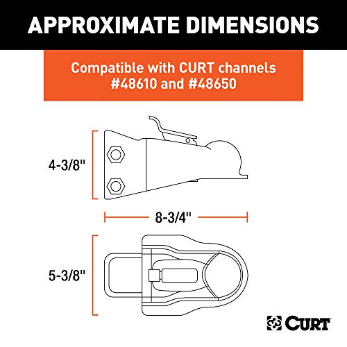 CURT 25330 Channel-Mount Adjustable Trailer Coupler, 2-5/16-Inch Hitch Ball, 14,000 lbs