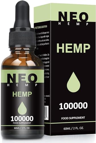 100000MG Premium High Strength Oil Drops (60ML), Maximum Value Natural Supplement - Rich in Omega 3-6-9, Sleep, Anxiety | Vegan-Friendly