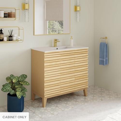 Image of Swiss Madison Cascade 36 inch Bathroom Vanity in Natural Oak - Cabinet