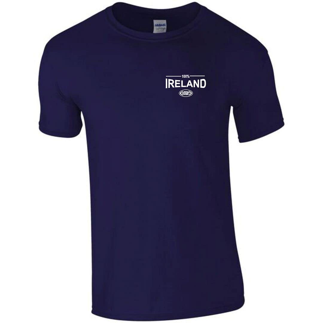 Cyclops Print Men's Navy 100% Ireland Six Nation Rugby Badge T-Shirt 2XL