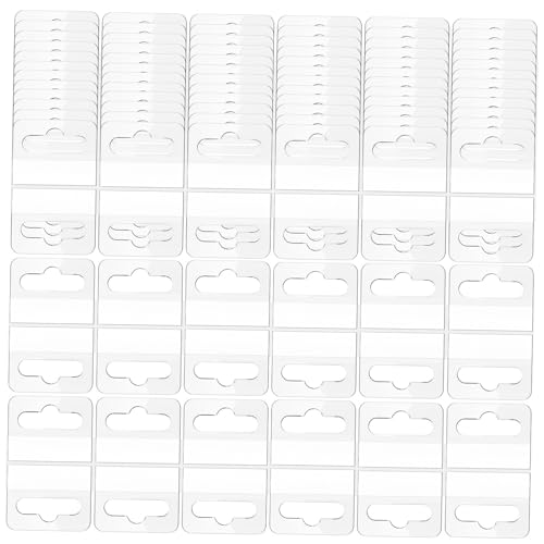Gogogmee Self-Adhesive Hanging Tabs 100pcs Adhesive Hang Tags Retail Display Plastic Hanging Tabs Hole