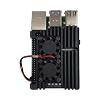 Raspberry Pi 4 Aluminum Dual Fan Housing Box - Black