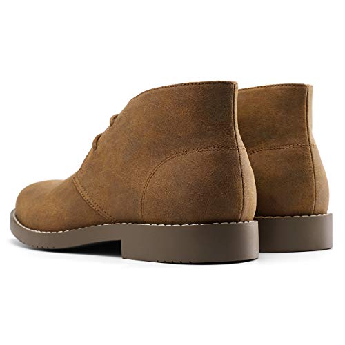 GM GOLAIMAN Men's Chukka Boots Casual Lace up Leather Desert Shoes Brown 10 D (M) US
