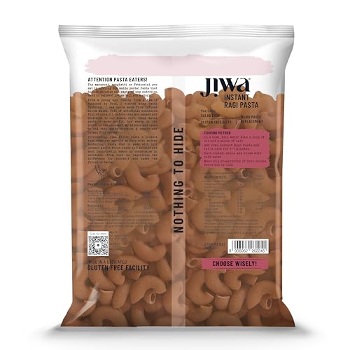 Image of Jiwa Instant Ragi Macaroni Pasta | 200 G | Cooks In 7 Minutes | Ready To Cook | 100% Millet | No Maida, No Atta | Gluten Free