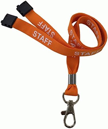 Customcard ltd® 10 x Black Staff Lanyard Safety Black Staff Breakaway Lanyard Metal Dog Clip