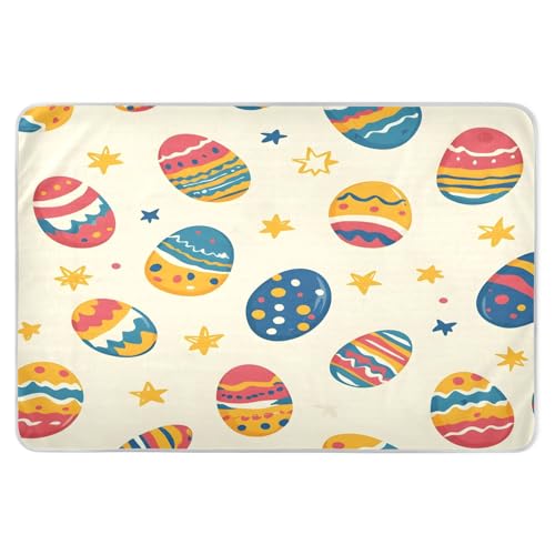 BOESI Doodle Easter Egg Pattern Waterproof Pads for Bedwetting and Incontinence, Reusable Pads, Reusable Diaper Pads for Bed, Sofa, Travel