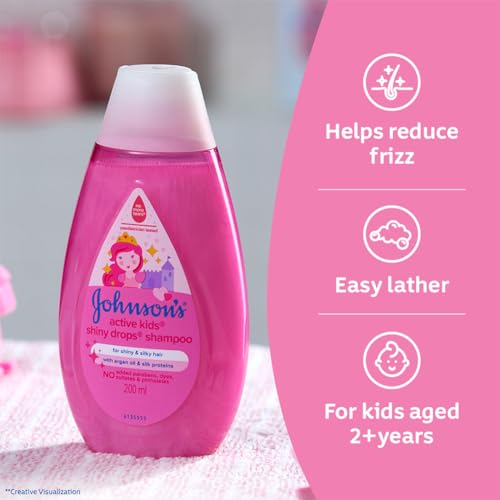 Image of Johnson's Baby Active Kids Shiny Drops Shampoo, 200ml (Pack of 4)