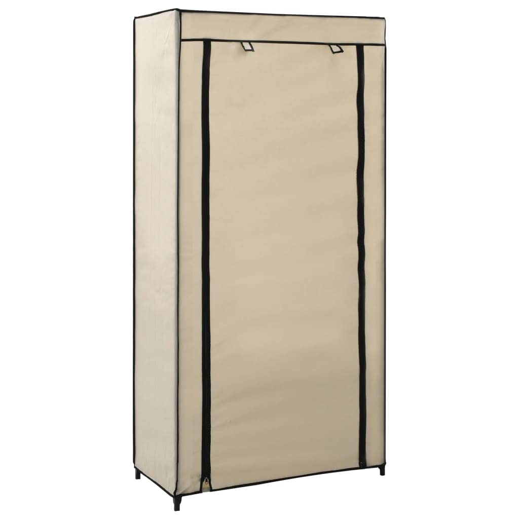 Homgoday Scarpiera Coperta Crema 58x28x106 cm in Tessuto, Arredo Scaffale Portascarpe Organizzatore per Scarpe Stoccaggio Salva Spazio per Corridoio