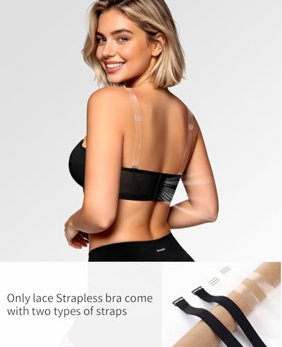Image of Plusexy Women's Push Up Strapless Bra Padded Wire Convertible Multiway Bras
