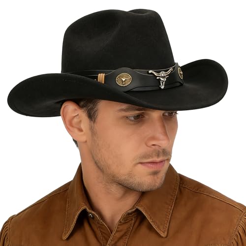 Chapeau de cowboy en feutre strass scintillants pour femme taille ML disco party