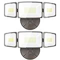 Onforu 2 Pack 60W Flood Lights Outdoor, 6000LM LED Floodlights Switch Controlled, IP65 Waterproof Exterior Lighting Fixture with 3 Adjustable Heads, 6500K Security Light for Eave Garage Yard