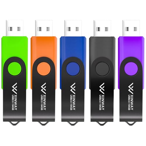 Clés USB de 64 Go lot de 5 pour sauvegarder vos dossiers professionnels et cours