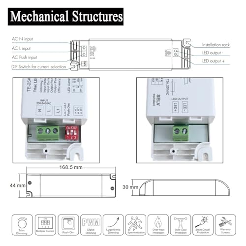 Alimentation à intensité variable pour pilote LED à thyristor 36W - 3