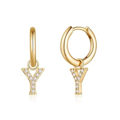 Amazon - Save 55%: Initial Earrings for Girls Women, S925 Sterling Silver Post Dangle Small L…