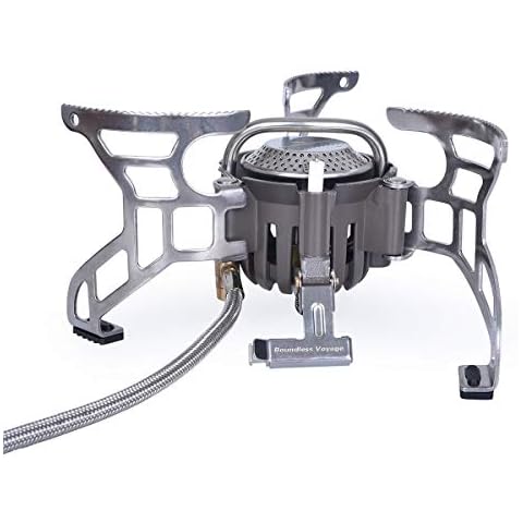 iBasingo 3500W Camping Gas Herd Faltbarer Hochleistungs Ofen Leichter Brenner Outdoor Kochset Tragbarer Campingkocher Mini Gas Stove Backpacking Herd Kochgeschirr Cover