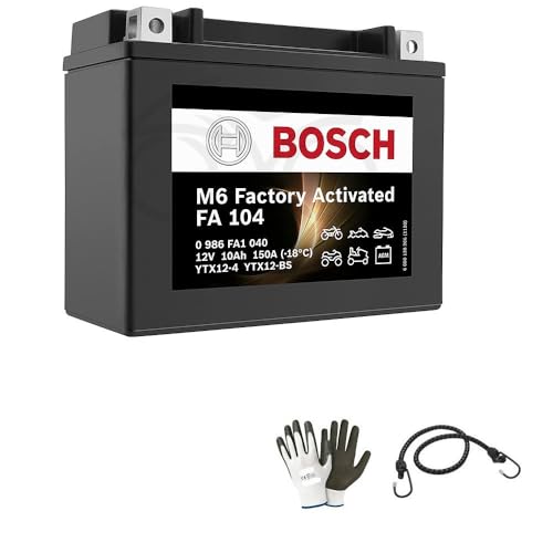 COMPATIBLE CON SUZUKI GSX R W (N/P/R/S) 750 1992 A 1995 BOSCH YTX12-BS FA104 YUASA:YTX12-4 BATERIA CARGADA Y YA LISTA PARA USAR - MONTAJE DIY 10A 12V 150X87X130MM