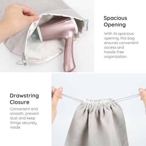 Segbeauty 2 sacos de cetim de veludo com cordão, bolsa grande de veludo com cordão de 39,9 x 30 cm,