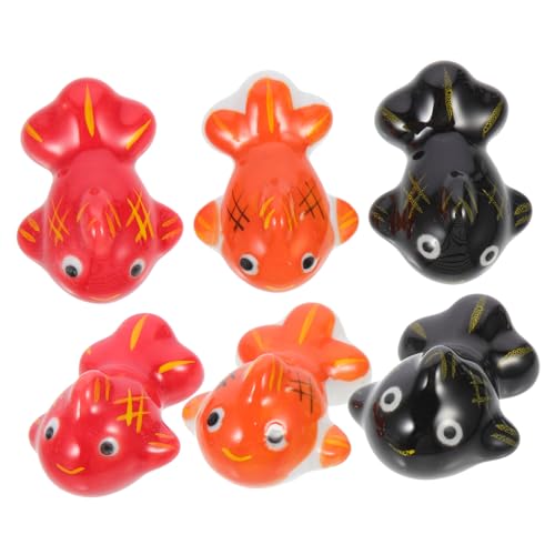 Holibanna 6個 年年有魚デザイン和風陶磁器箸置き 色 滑らかな表面で箸 スプーン フォーク対応卓上飾り食卓用食器スタンド