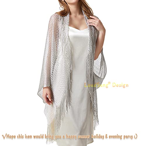 LoudSung Summer Sheer Shrug Top Open Front Cardigan Beach Thin Soft Hollow Tassel Shawls for Women Girls3