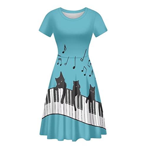 Image of Biyejit Women's Summer Casual Short Sleeve T-Shirt Swing Dress Crew Neck Plus Size S-4XL