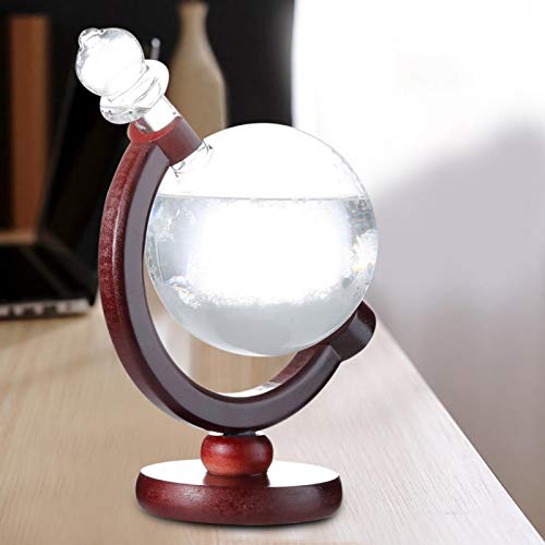 FOKH Glass Weather Predictor with Bracket Weather Predicting Storm Glass Home Weather Station, Weather Glass, Innovative Shape Decoration Gift for Home for Office(Mahogany)
