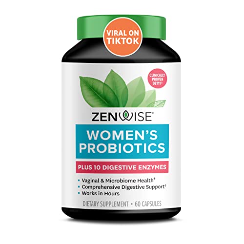 Zenwise Probiotics for Women – Probiotics + Digestive Enzymes for Vaginal Health, and Daily Gut Flora Health. Reliably Alive Probiotics for Digestive Health Wellness - 60 Count