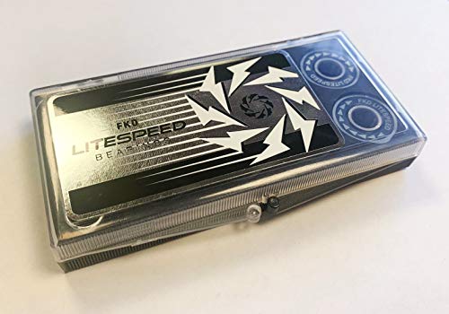 FKD Bearings Litespeed - Rodamientos para monopatín, color negro y plateado