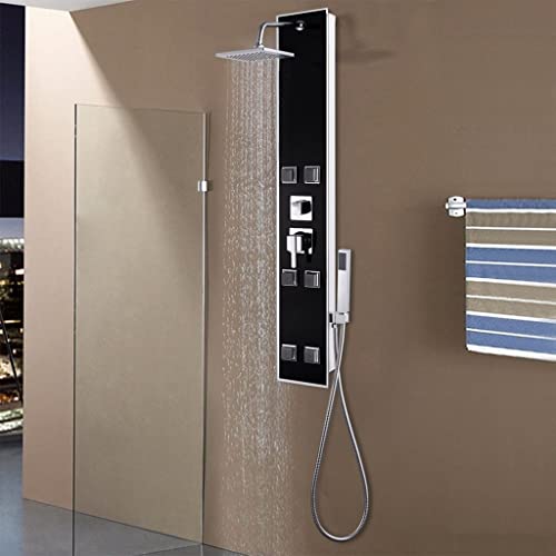 Panneau de douche mural avec pommeau de douche à hand et jets - 2