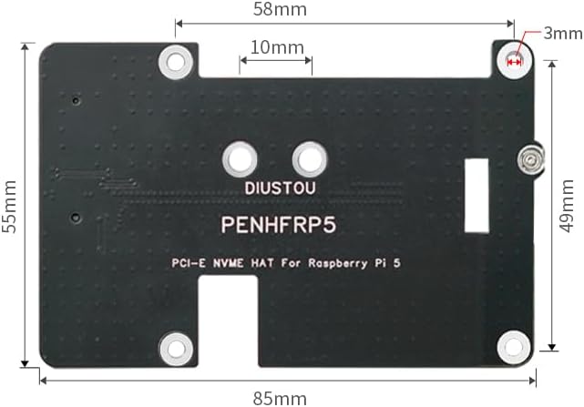 PCI-E NVME HAT for Raspberry Pi 5 Supports NVMe Protocol M.2 Interface Hard Drive Protocol Used as a Boot Drive or Additional Storage