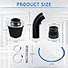 Tongze 3 Inch Universal Cold Air Intake Filter Kit with Stainless Steel Filter and Aluminum Alloy Pipe, Automotive Air Filter High Induction Flow (Black)