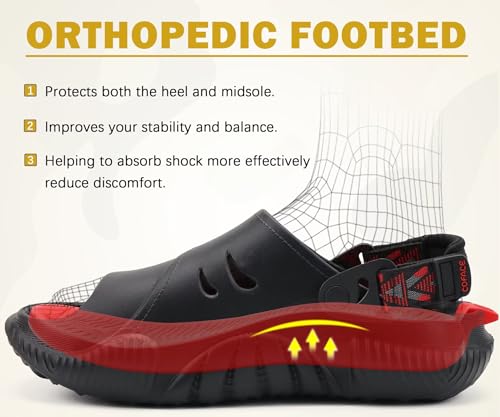 Image of COFACE Mens Orthotic Clogs Orthopedic Mules for Men Recovery Sandals Man Plantar Fasciitis Summer Casual Size 7-15