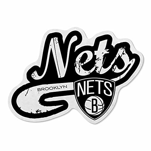 Rico Industries NBA Brooklyn Nets Distressed Shape Cut Pennant - Home and Living Room Décor - Soft Felt EZ to Hang