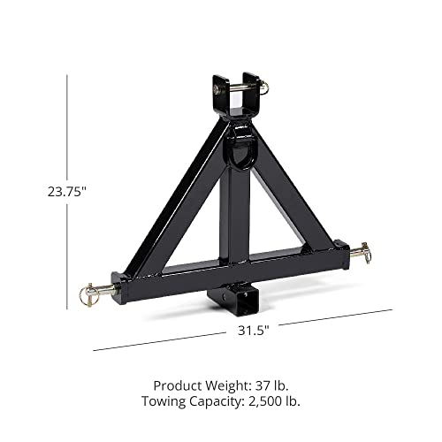 Titan Attachments Trailer Hitch 2" Receiver 3 Point Cat 1 Hd D-Ring Drawbar #TOP1