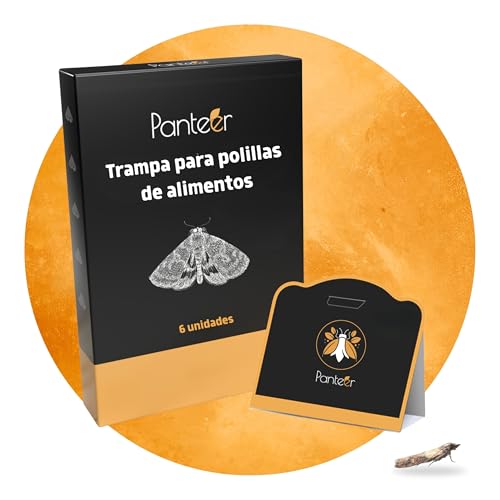 Panteer ® Trampa para polillas de los Alimentos, 6 Unidades, 100% más de feromonas contra polillas de los Alimentos, Mayor Efecto de atracción