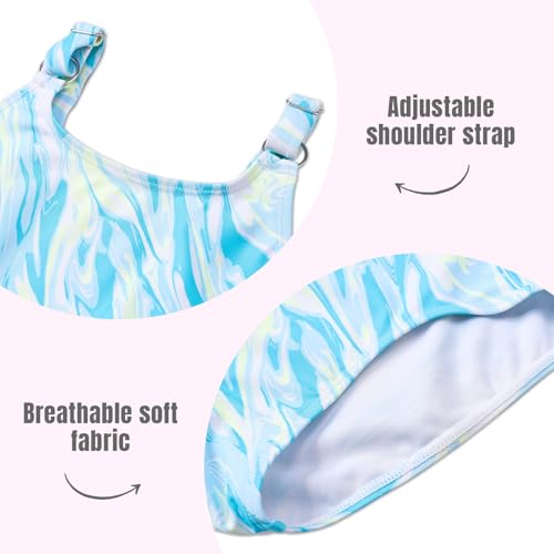 Image of Girls One Piece Swimsuit Quick Dry Swimwear Swimming Beach Bathing Suit for 5-14 Years