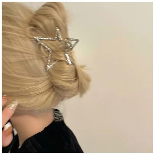 Aneneiceera Pinza de Pelo Estrella Vintage de Metal Plateada miniatura 1
