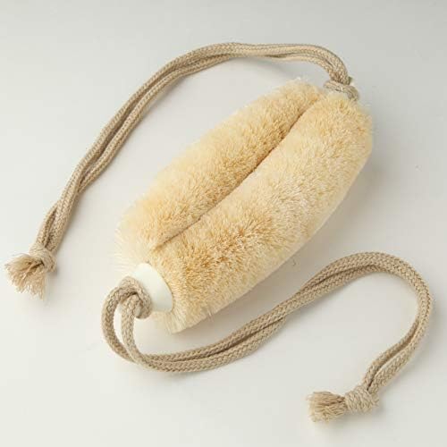 Japanese Tawashi Soft Bath Scrub - Sisal Fiber Body Brush With Rope Handles - Product of Japan — view 2