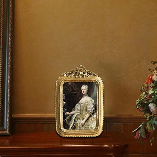 Sylvia's Shop Vintage 4X6 Picture Frame, Antique Ornate Photo Frame, Table Top Display And Wall Hanging Home Decor, Old Fashioned Gorgeous Photo Gallery Art Deco, Gold #TOP3