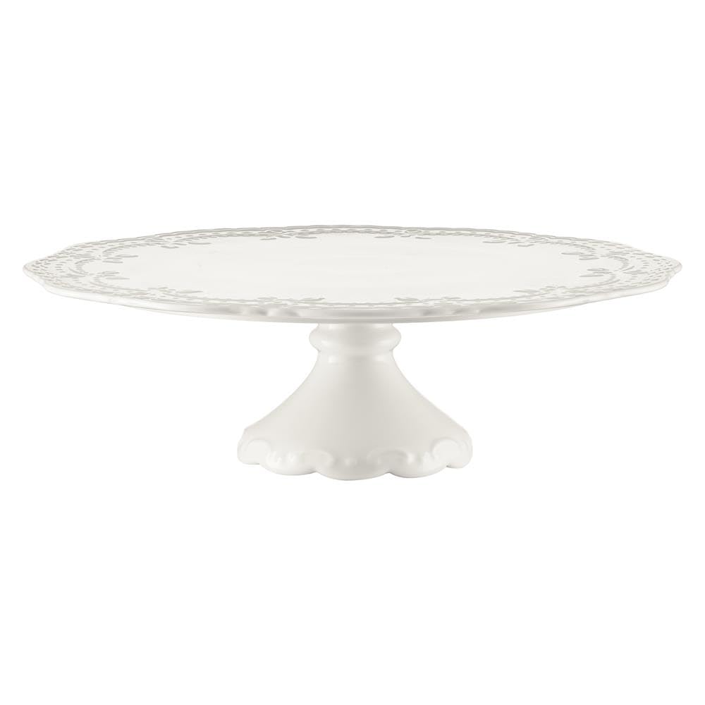 VILLA ITALIA Tortenständer aus Porzellan 29 cm Aurelia - Runder Teller aus verstärktem Porzellan, Ideal für Feierlichkeiten zu Hause, Spülmaschinenfest