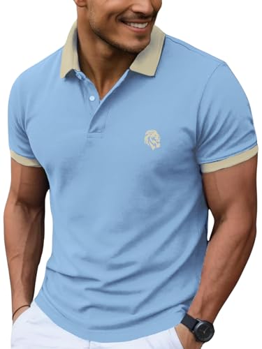 Image of LEOTUDE Men's Polo Neck Matty Half Sleeve Collor Solid Regular Fit Tshirts (Brown)