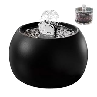 Fontana Acqua Per Gatti/Cani Ricaricabile USB-C, Filtro 5 Strati Con Sensore 3D, Serbatoio 1L, Ceramica Antigraffio - Idratante Automatico Per Interni/Esterni